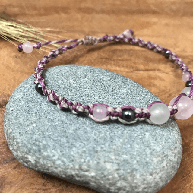 Quartz rose / Jade / hématite