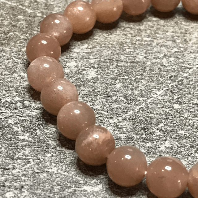 Pierre de lune orange - 8mm