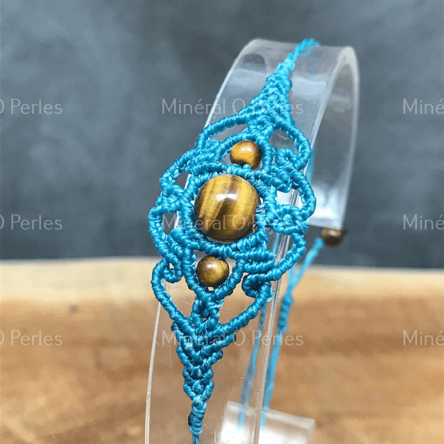 Bracelet 'Arabesque' améthyste / Oeil de tigre / ...